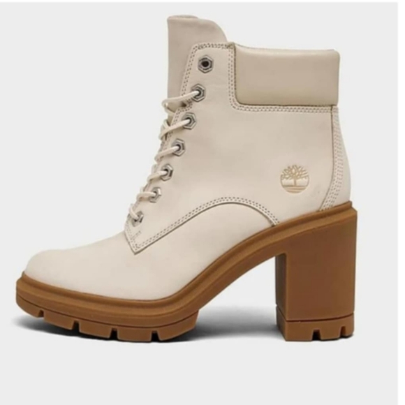 Timberland Women's Arlington Heights Lace Up Boots Size 9 Bone Cream Nubuck NWD - Picture 1 of 10